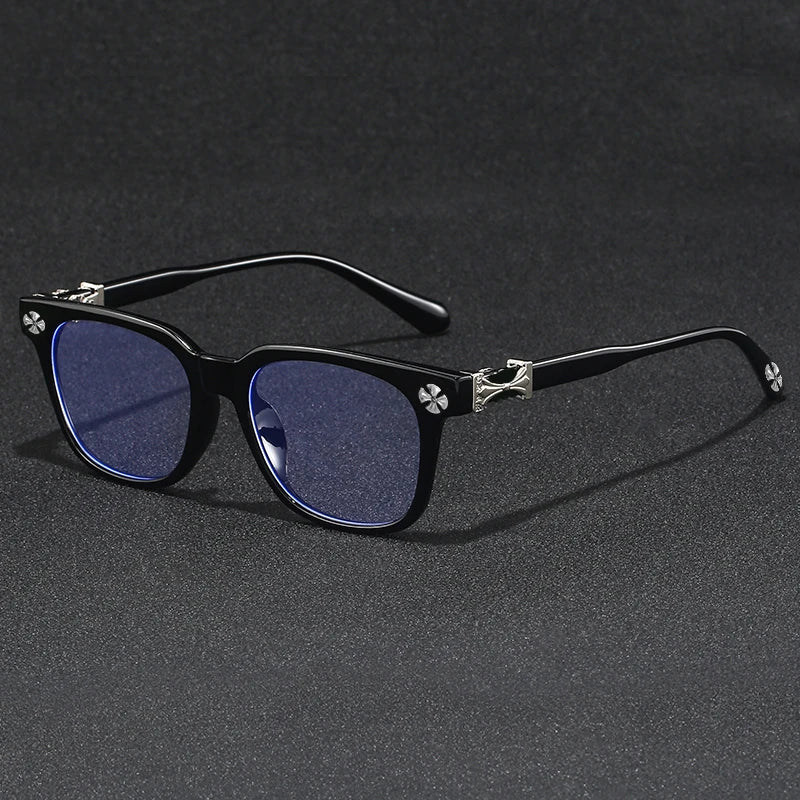 2026 New Women's Oversized Frame Blue Light Blocking Glasses with Rhinestone Decor Anti Radiation Computer Eyeglasses F114