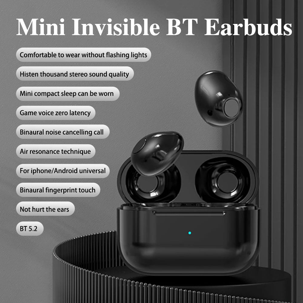 TWS 5.2 Bluetooth Wireless Headset Mini Touch Gaming Earbuds In-Ear Noise Canceling Sports Earphones for Universal Phone