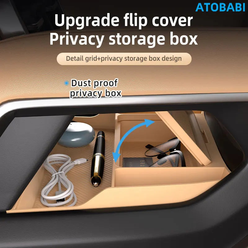 Car Storage Box For BYD Equation Leopard 8 Denza B8 Fangchengbao 2024 Central Control Armrest Box Under Layer Silicone Organize