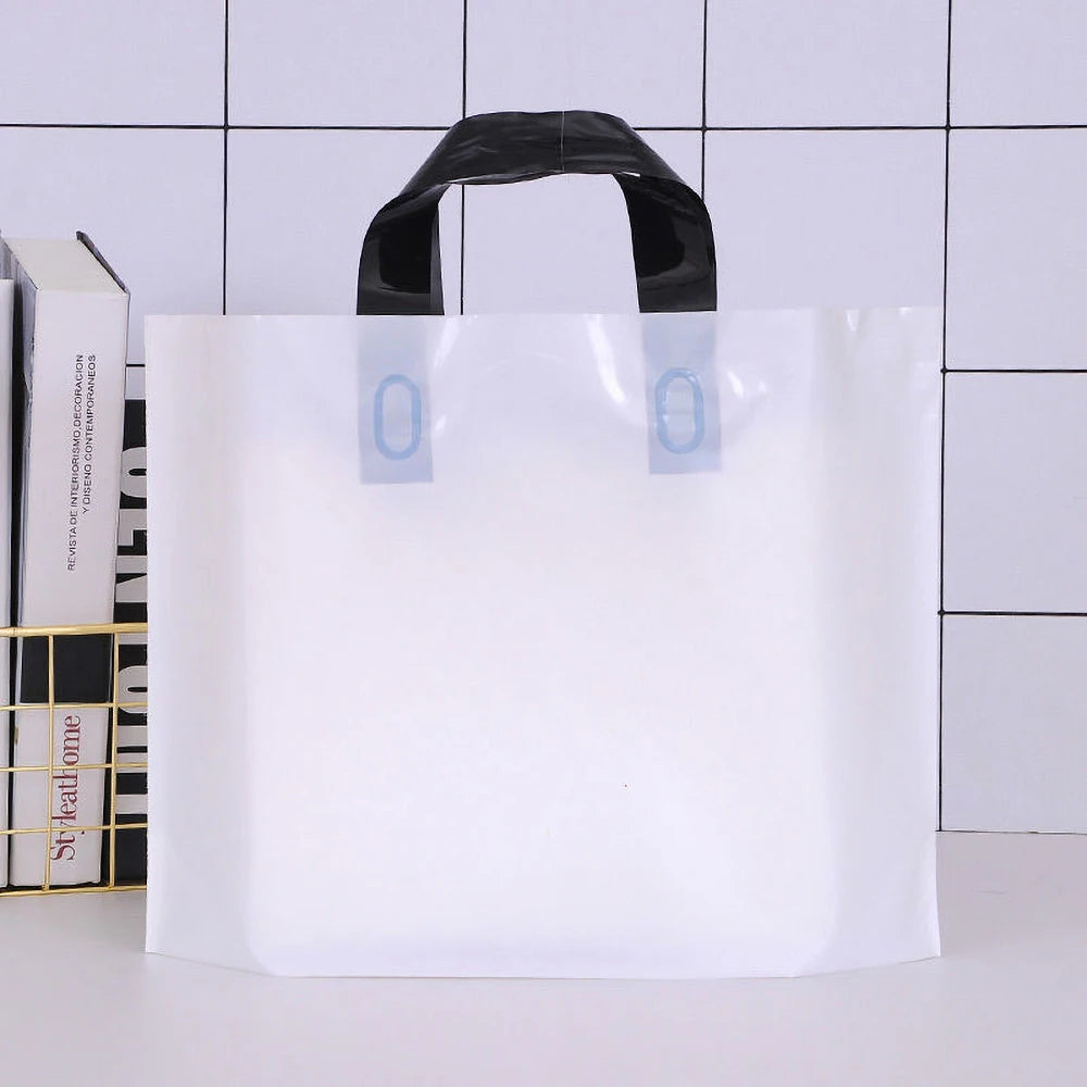 100pcs Custom Logo Colorful Shopping Bags With Handle Plastic Gift Bag Print One Color Logo On Double-sided Free Design Print
