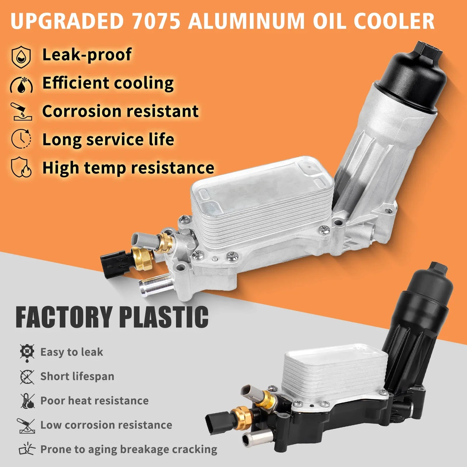 68105583AF Aluminum Oil Cooler for Jeep Grand Cherokee Dodge Durango 3.6L Journey Charger Chrysler 200 300 WK2 Heat Exchanger
