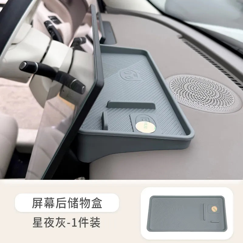 For 2026 GWM ORA 5 Dawn White Armrest Storage Box Under Console Organizer Cup Holder Phone Slot Storage Tray Interior Accessory