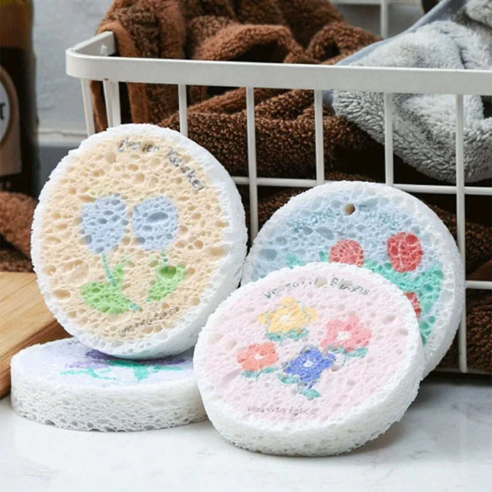 4Pcs Magic Wipe Cleaning Sponges Cotton Scouring Pads Wood Pulp Dishwashing Sponge Melamine Dishcloth Wood Pulp Washing Tool