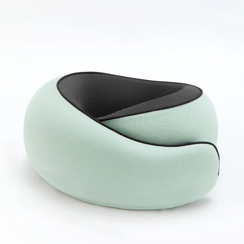 High-Density Memory Foam Neck Travel Pillow 360° Surround Support Ergonomic Design for Airplane Travel Comfort