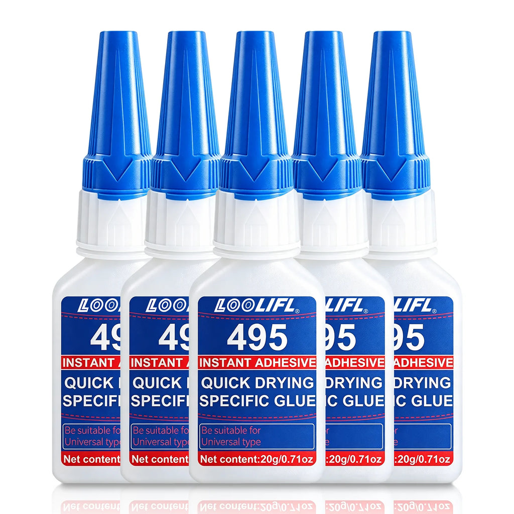 LOOLIFL495 Instant Adhesive 1-5pcs20g Quick Drying Super Glue Universal Cyanoacrylate Glue for Metal Plastic Ceramic Wood Repair
