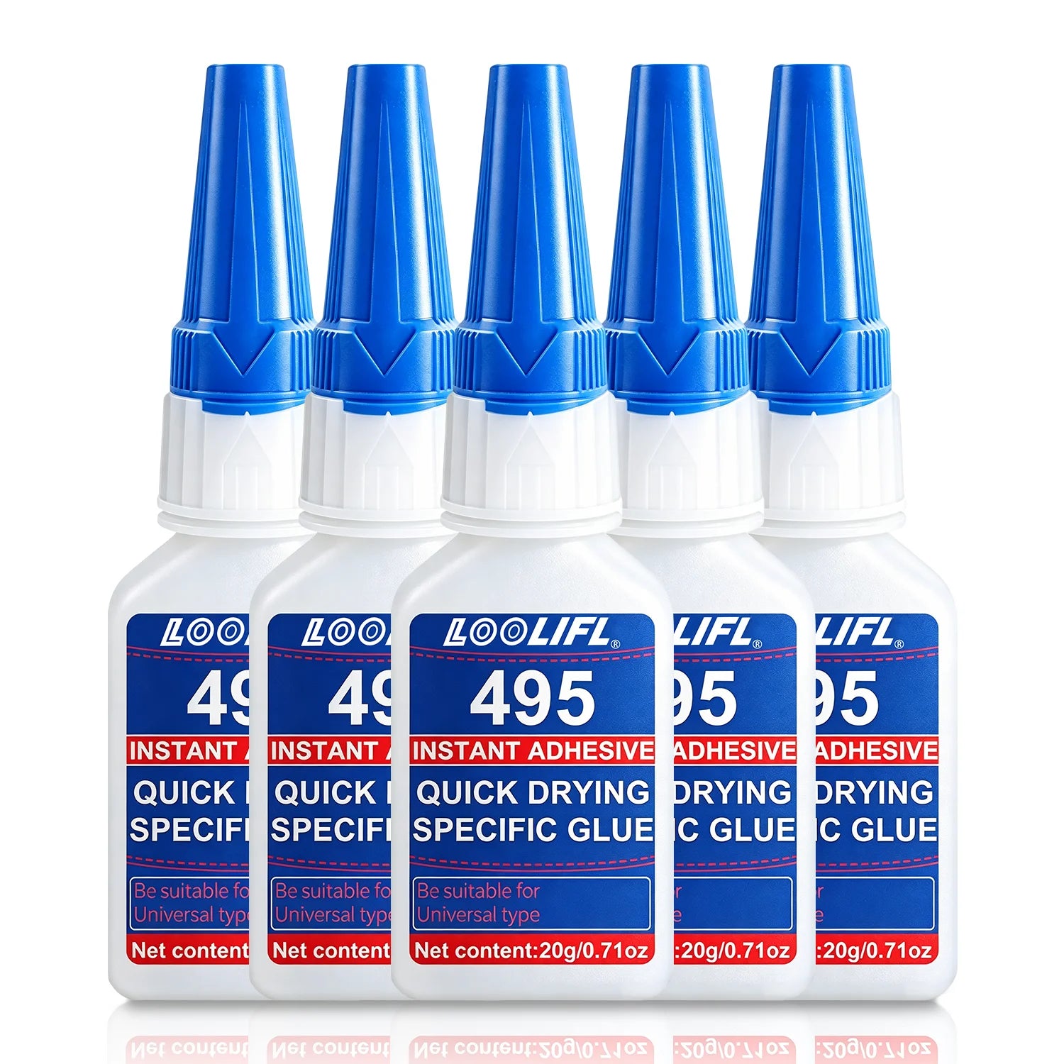 LOOLIFL495 Instant Adhesive 1-5pcs20g Quick Drying Super Glue Universal Cyanoacrylate Glue for Metal Plastic Ceramic Wood Repair