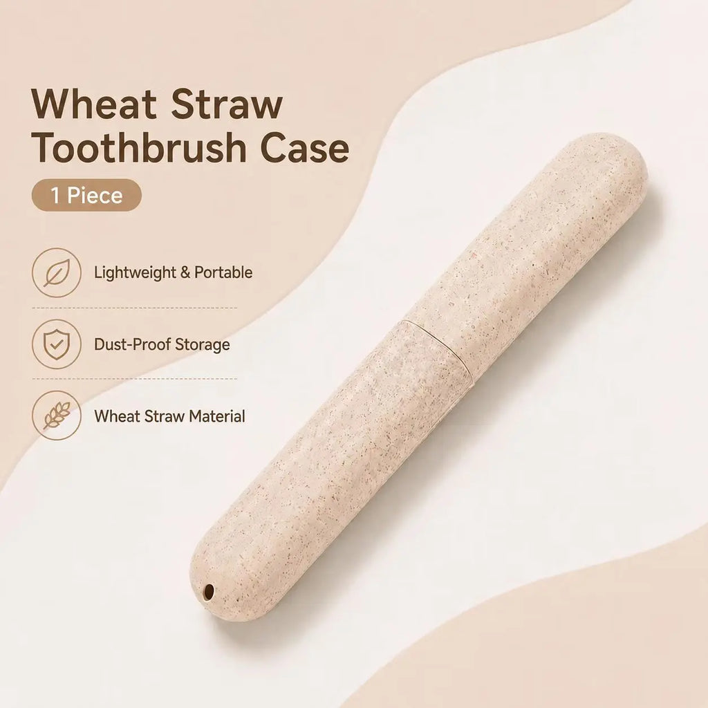 Wheat straw toothbrush holder, lightweight and shatterproof, portable storage box for outdoor camping and business trips
