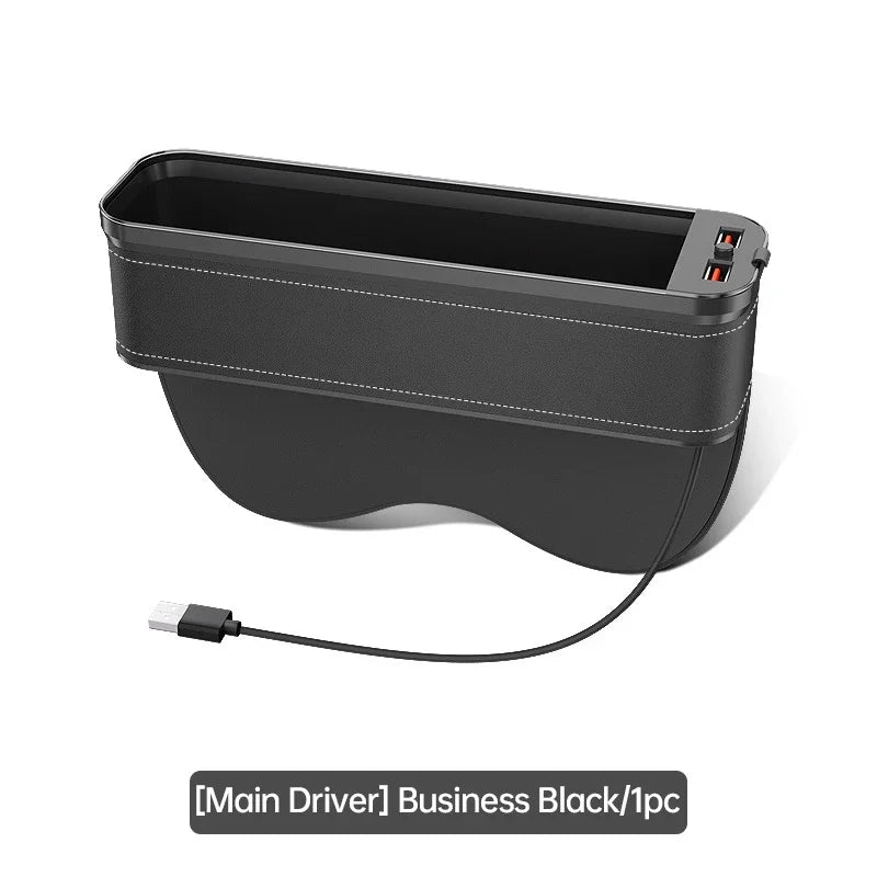For Porsche Cayenne Panamera Macan 718 Boxster 958 911 Car Crevice Storage Box With 2 USB Charger Colorful LED Seat Organizer