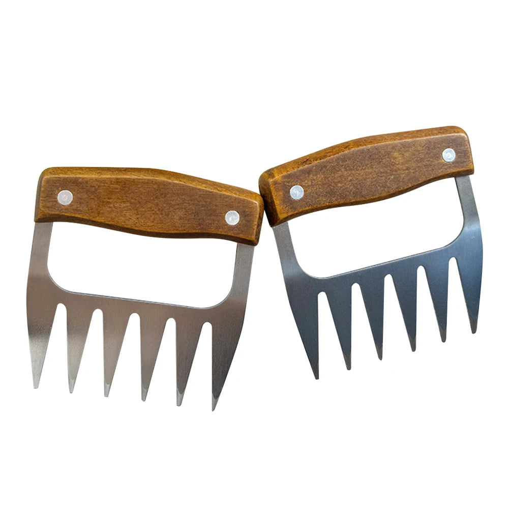 1/2pcs Stainless Steel Meat Carving Set Turkey Fork BBQ Meat Shredder Claws Carving Tool for Roast Poultry Kitchen Meat Slicer