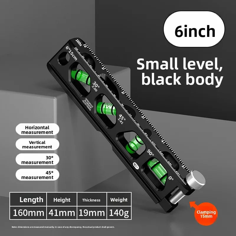 Solid Cast Aluminum Spirit Level, High Precision Strong Magnetic V-Groove Magnet Track Angle Finder for Construction