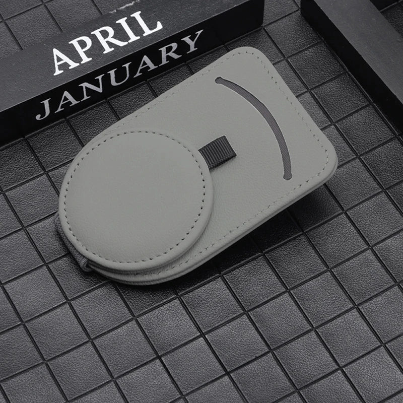 PU Leather Glasses and Card Holders in Car Magnetic Sunglass Frame Eyeglass Hanger Clip for Car Sun Visor Car Glasses Frame