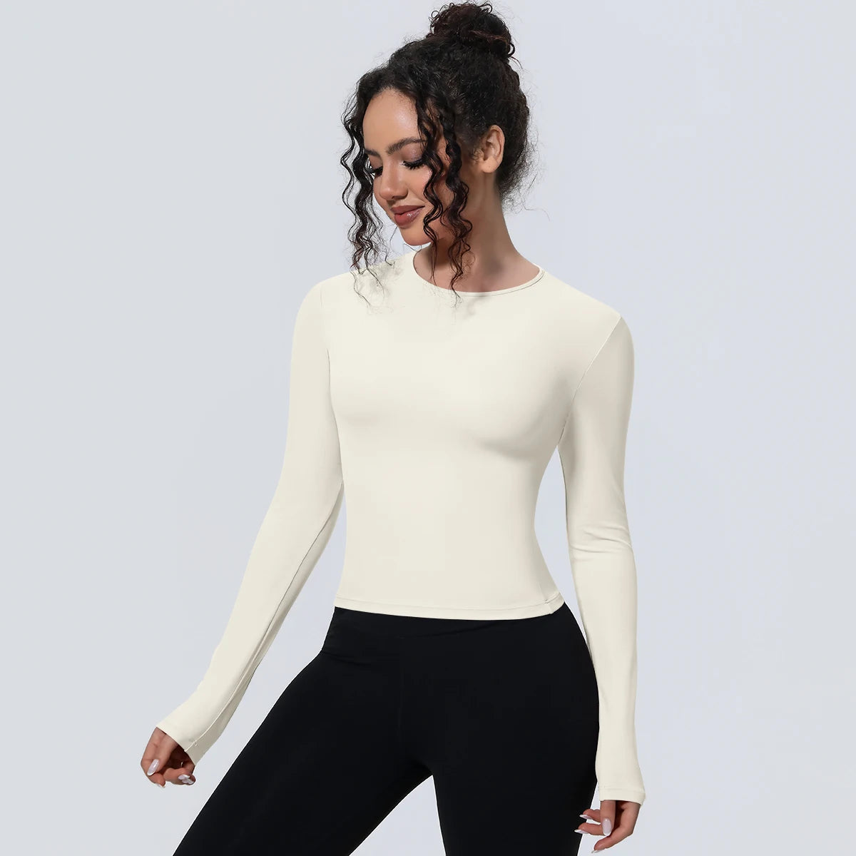 Woman's Yoga Long Sleeved Gym Sports Running Top Slim Breathable Soild Color Fitness Top Running Shirts Gym Top Yoga Sport Top