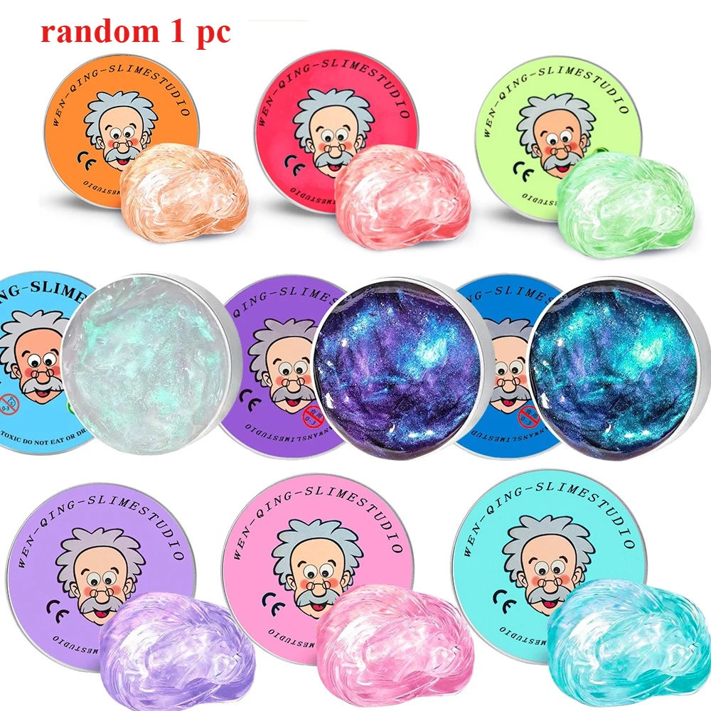 Stress Relief Squeeze Blind Box Old Man Liquid Squishy Transparent Crystal Slime Fluffy Foam Putty Kids Safe Bouncy Color Slime