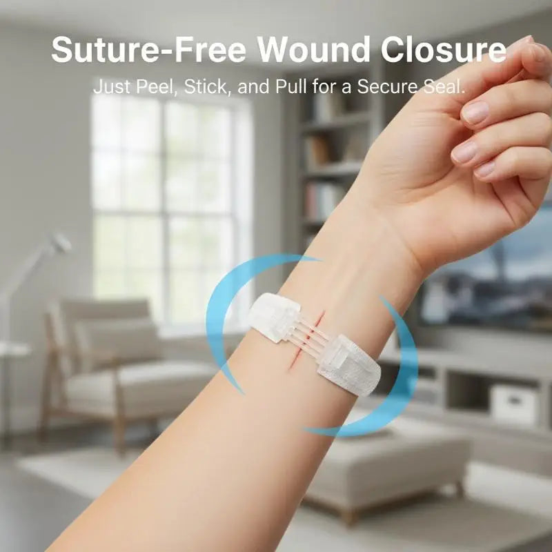 Zipper Band Aid Painless Wound Closure Patch Suture Free Waterproof Bandage First Aid Supplies for Camping and Hiking