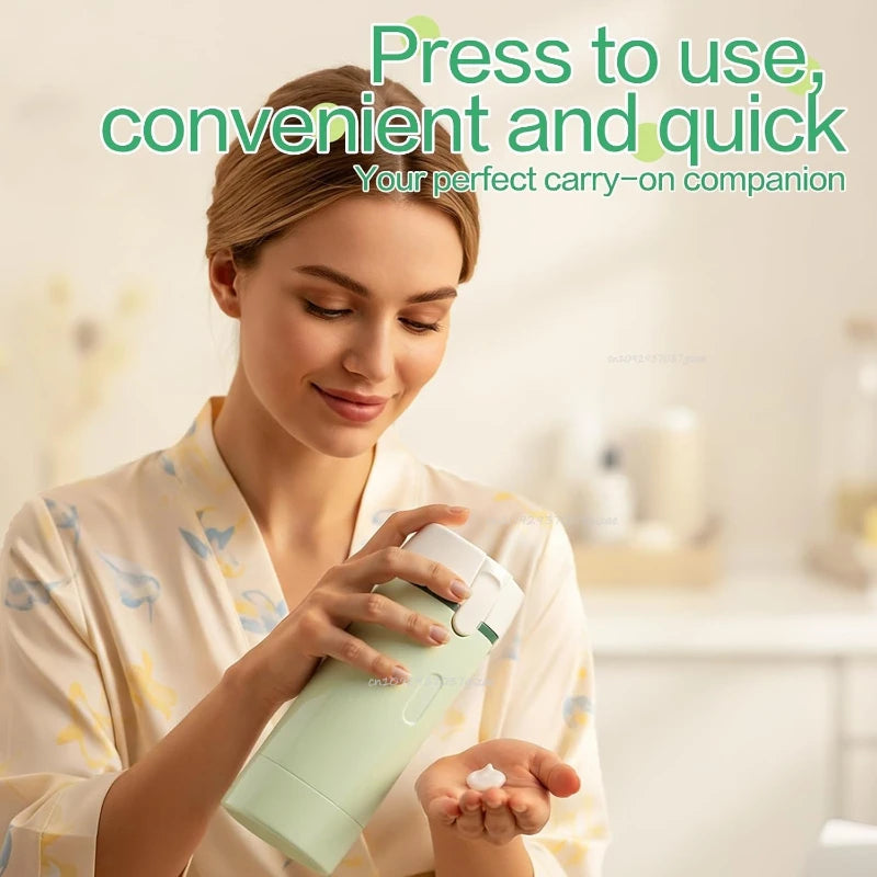 Leak Proof 4 in 1 Travel Dispenser Portable Refillable Travel Container Lightweight Storage Bottle for Shampoo Conditioner