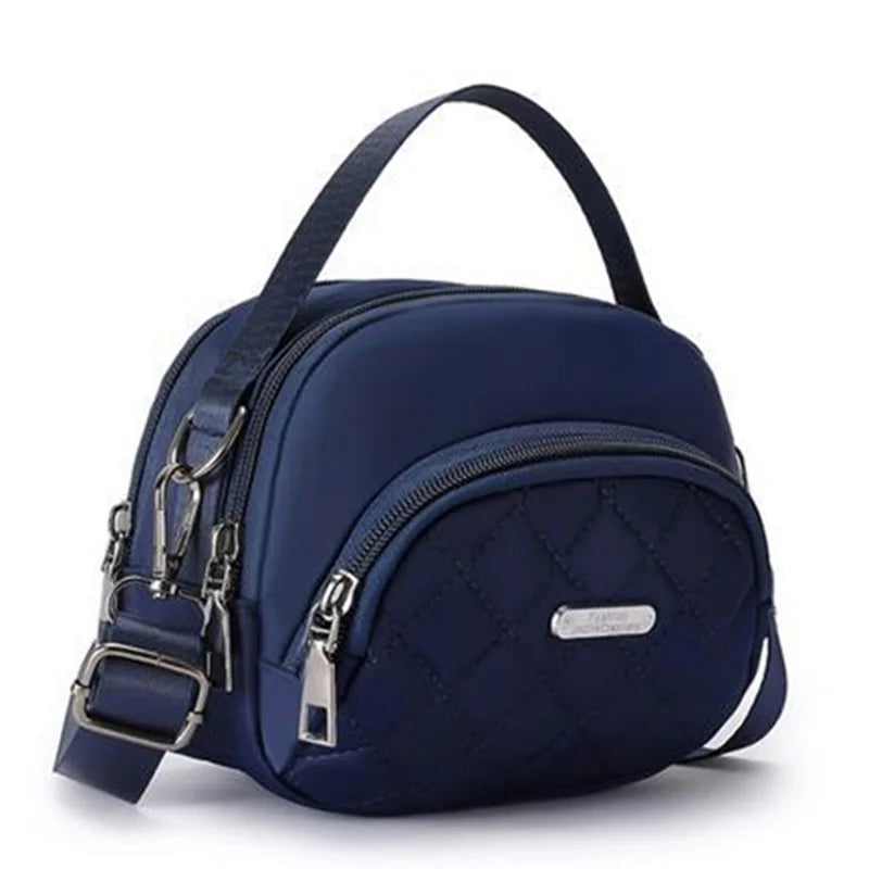 Casual Quilted Nylon Handbag - Versatile Crossbody Bag with Multi-Pockets, Detachable Strap Shoulder Bag for Women