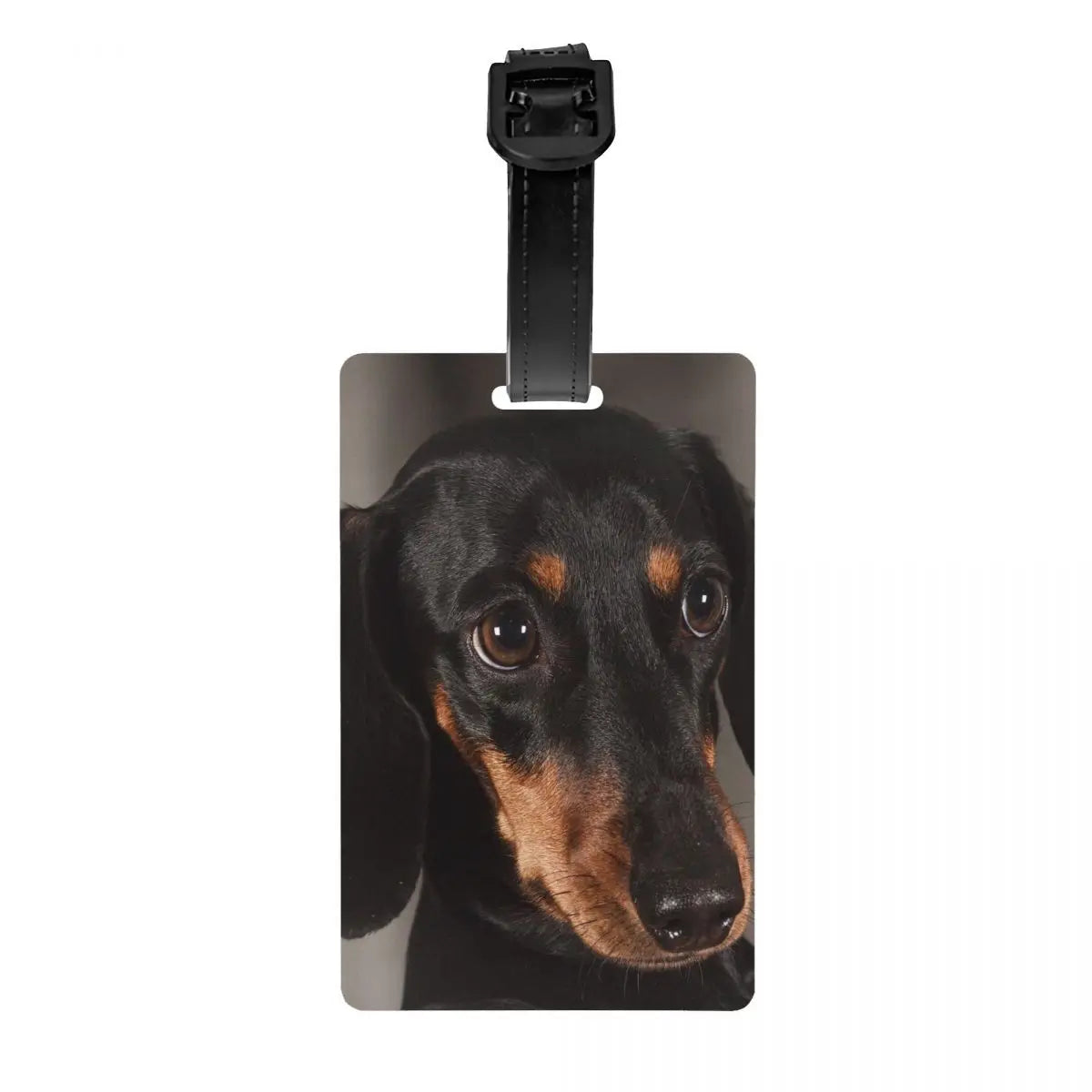 Custom Cute Dachshund Sausage Dog Luggage Tag With Name Card Puppy Animal Privacy Cover ID Label for Travel Bag Suitcase