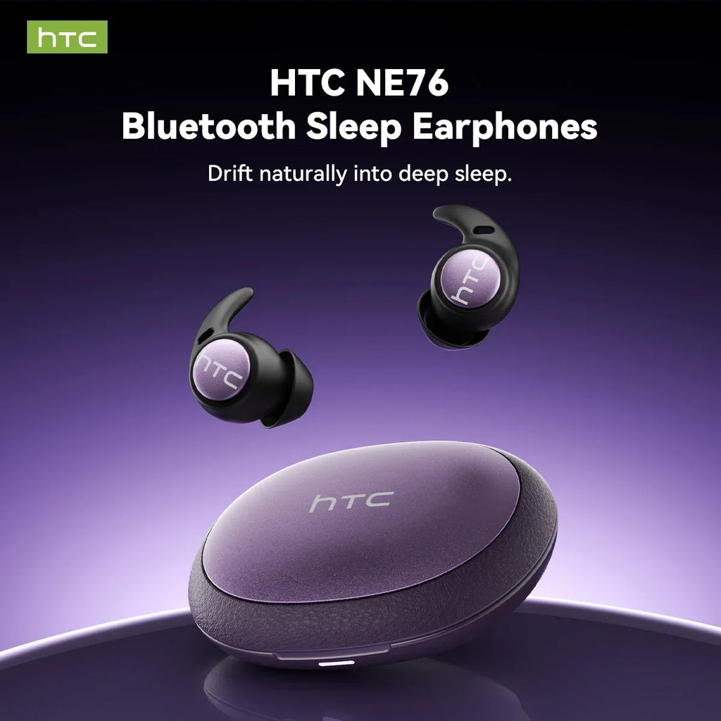 HTC NE76 Bluetooth Earbuds Mini Sleeping Earbuds for Wireless Earphones AI Translator, Noise Reduction Long Battery Headphones
