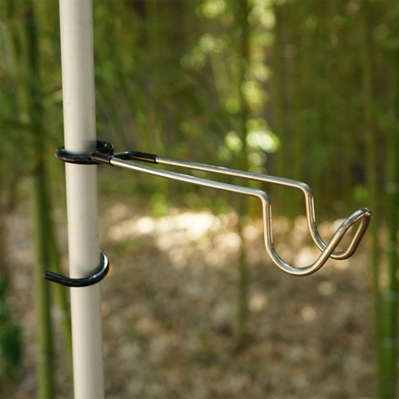 1/2 Pcs Stainless Steel Lantern Stand Hook Camping Tent Pole Hook Lantern Holder Hanger Clips for Camping Light Hooks, Grill