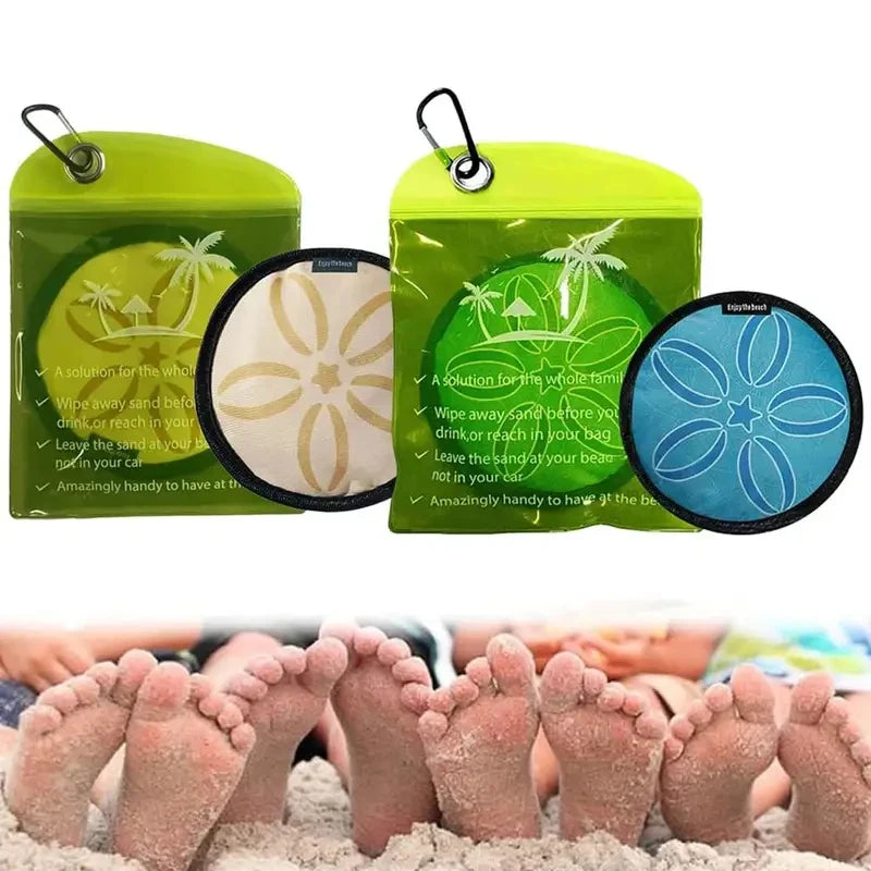 Portable Sand Removal Cleaning Pad For Beach Quick Wipe Off Sand Lightweight Sand Remover Cloth With Storage Bag Carabiner