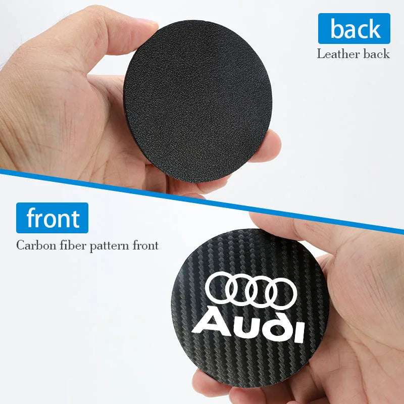 Car Coaster Cup Holder Carbon Fiber Pattern Non-Slip Mat For Audi Sline A4 A3 A6 TT S4 S5 S6 A1 A2 A5 A7 A8 Q1 Q2 Q3 Q4 Q5 Q6 Q7
