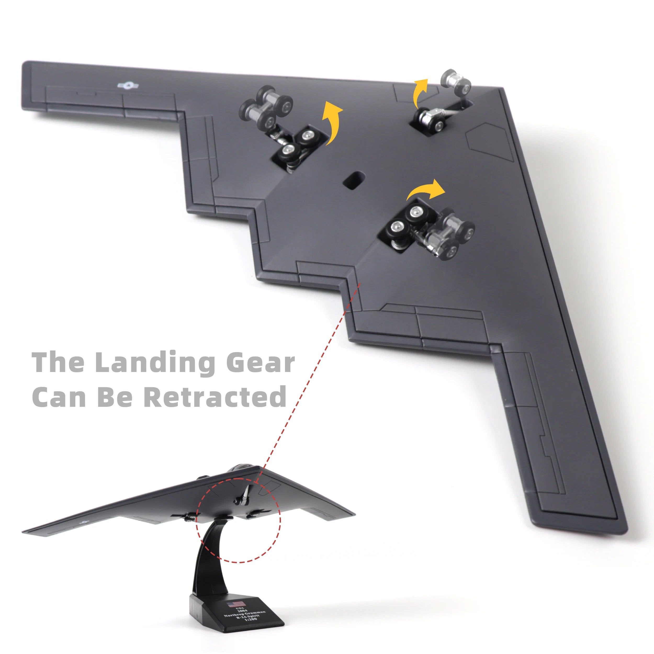 NUOTIE 1/200 B-2 Spirit US Air Force Diecast Metal Alloy w/Stand  Bomber Model for Collectors