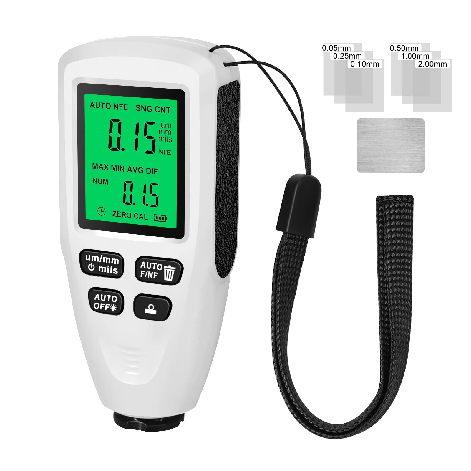 Car Paint Film Tester LCD Display Car Coating Thickness Gauge 0-2000UM Coating Measuring Tools Automotive Paint DFT Meter