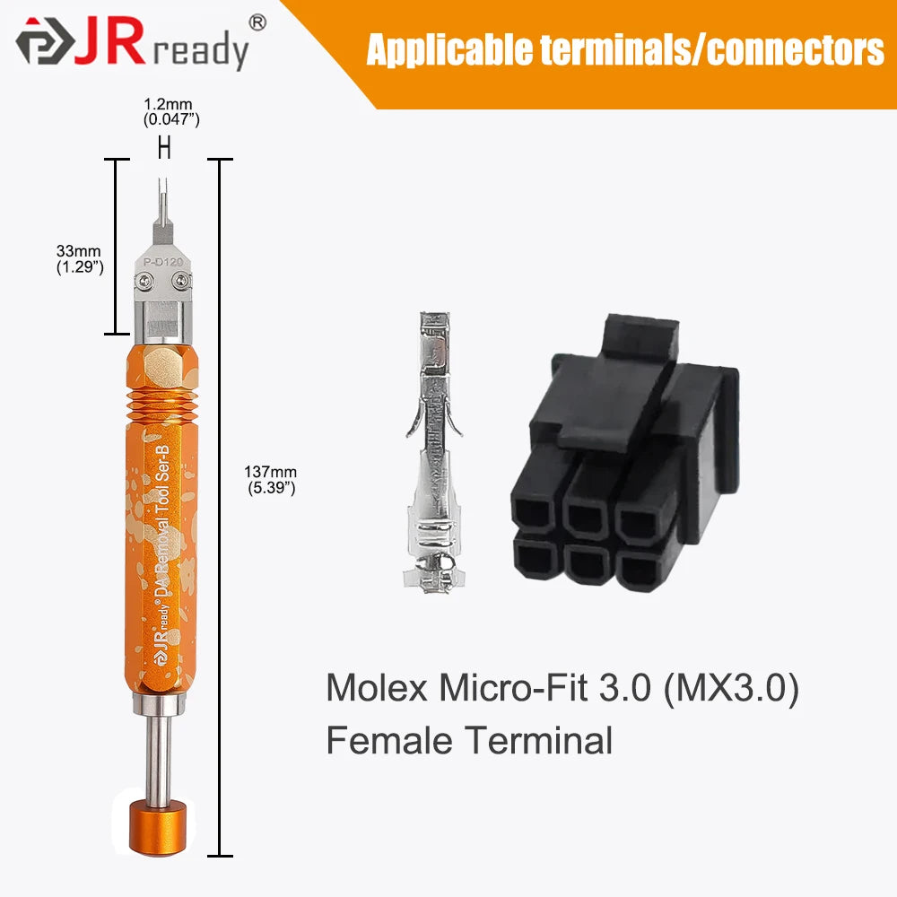 JRready Ejector Rod Pin Extractor,Mini-Fit Jr Extraction Tool for Molex MX3.0 Male/Female&Computer Repairs&Mini-Fit Jr.TM Series