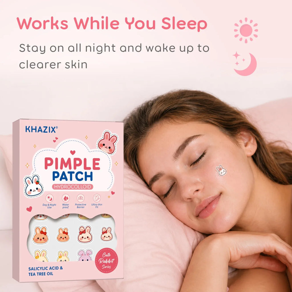 Cute Rabbit Acne Patches, 120 Pieces, Super Sweet for Girls, Hollow Design, Pink Series