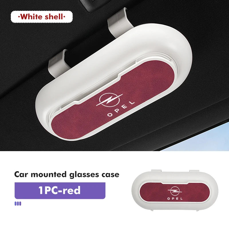 For Opel Car Sunglasses Case ABS Suede Sun Visor Mount Glasses Storage Box Vectra Zafira Meriva Mokka Grandland Vivaro Antara