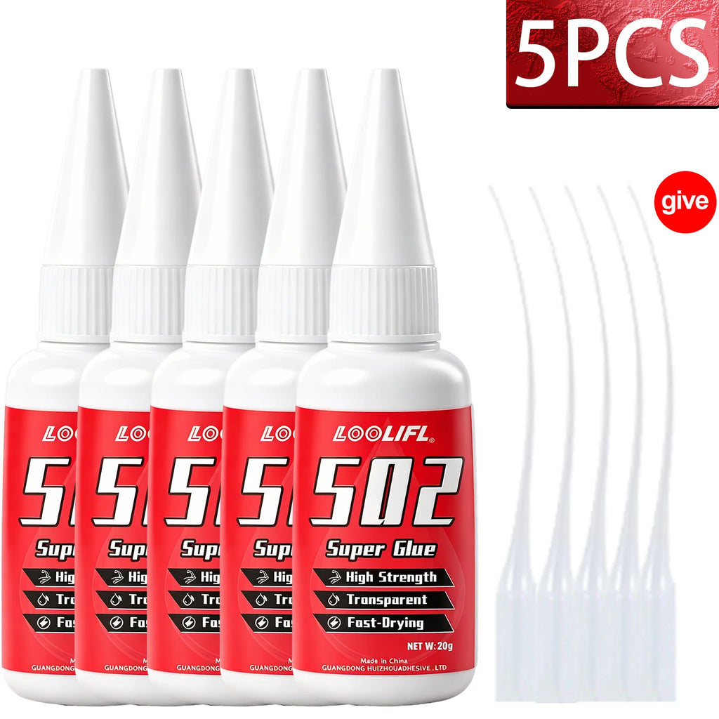 Quick Dry Super Glue 502 Instant Strong Bond Multi‑purpose Clear For Home Industrial Daily Fixing Metal Wood Glass DIY Repair