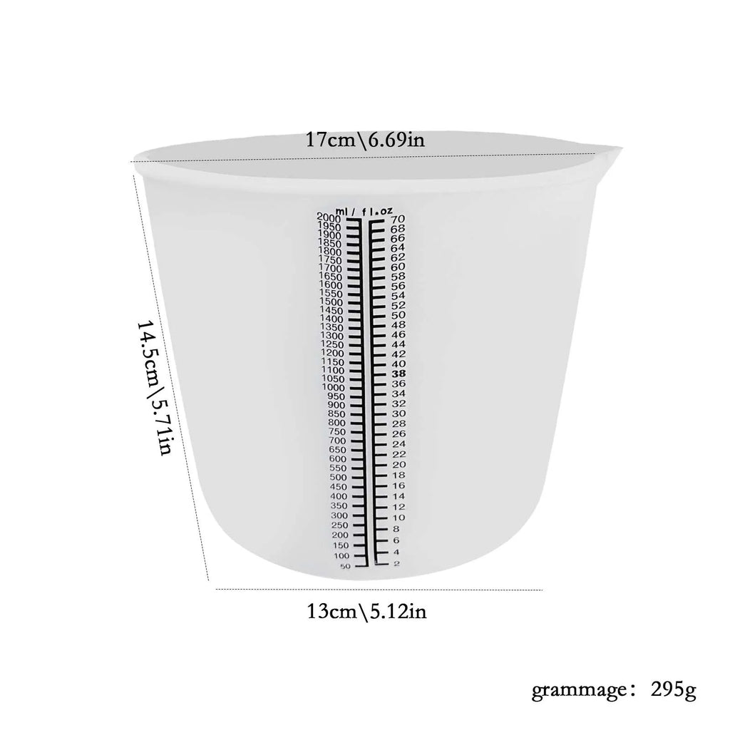 Silicone Measuring Cup Printed Scale 2000ml 1500ml 1000ml No-Stick Easy Clean Mixing Cup Epoxy Resin Candle Making DIY Crafts