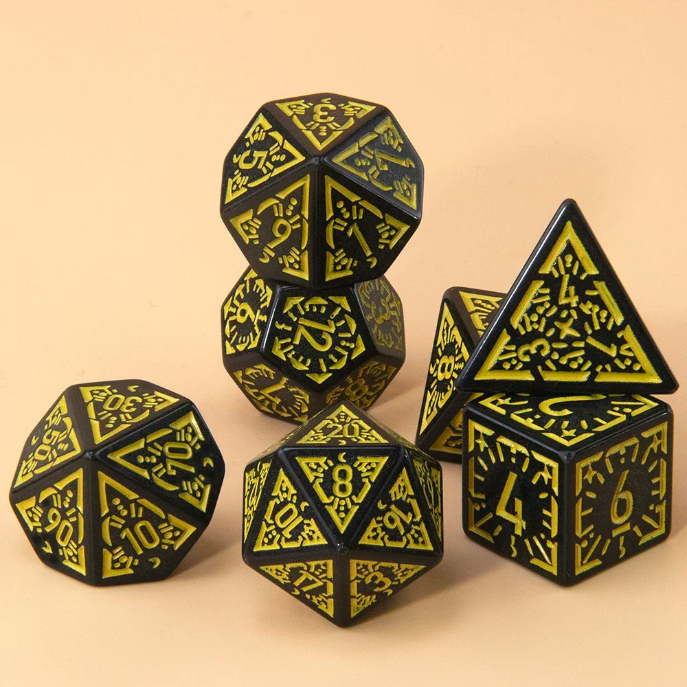 DND Polyhedral Dice Set 7pcs D4-D20, Amazing Engraved Games Dices for Souvenirst Entertainment RPG Board Game