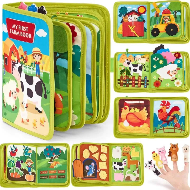 Busy Board Montessori Toys For Toddlers Farm Animal Story Busy Book Sensory Toy Preschool Learning Fine Motor Travel Activities