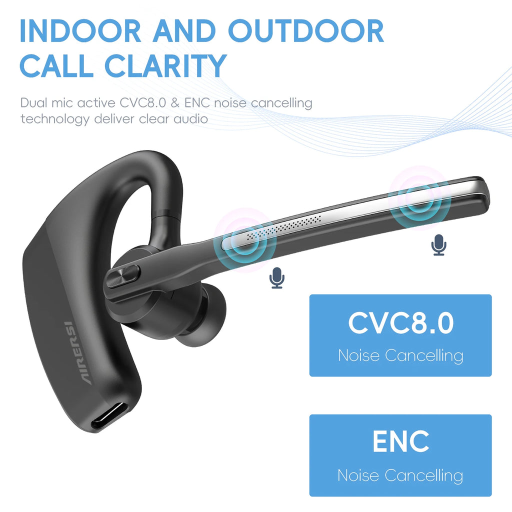 Newest K10C Bluetooth Headset Wireless Headpones Dual Mic Noise Cancelling Earphones With Charging Case For All Smart Phones