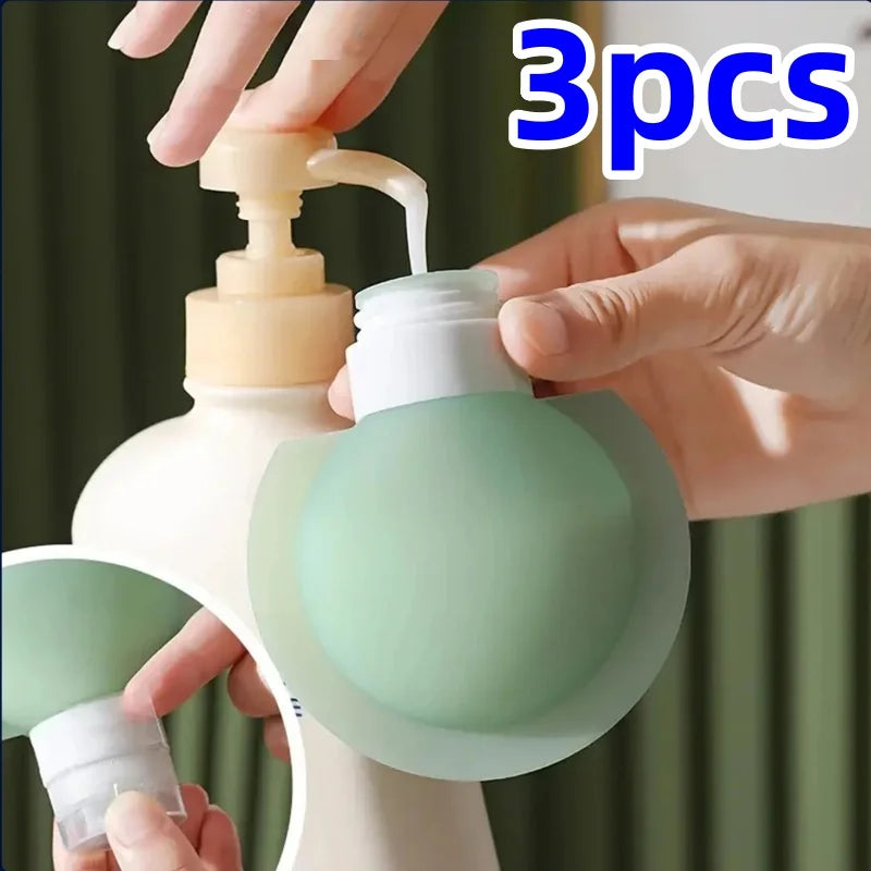 1/3pcs Portable Travel Bottles Soft Silicone Lotion Container Squeeze Tube Empty Bottle Shampoo Soap Travel Refillable Bottle