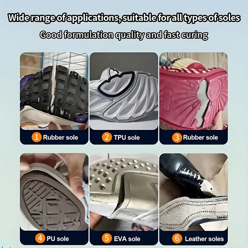 Sole Repair Filling Adhesive | Heel Wear Repair & Detached Sole Bonding | Suitable for Rubber and Shoe Repair, 20ml Give Scraper