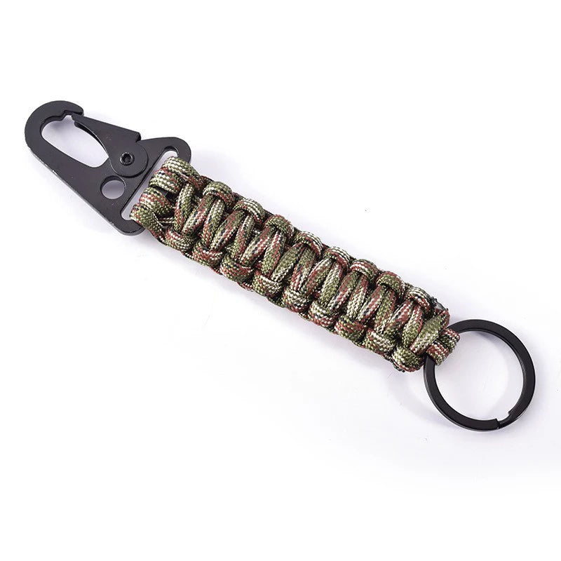 Outdoor Paracord Rope Keychain EDC Survival Kit Cord Lanyard Military Emergency Key Chain For Hiking Camping 5 Colors Wholesale