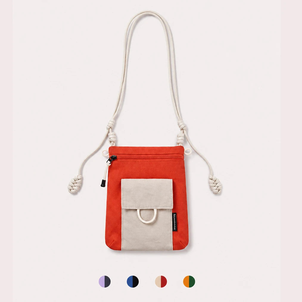 Unisex Mini Crossbody Phone Bag Lightweight Nylon Shoulder Pouch Adjustable Strap Small Travel Bag for Travel Outdoor Walking