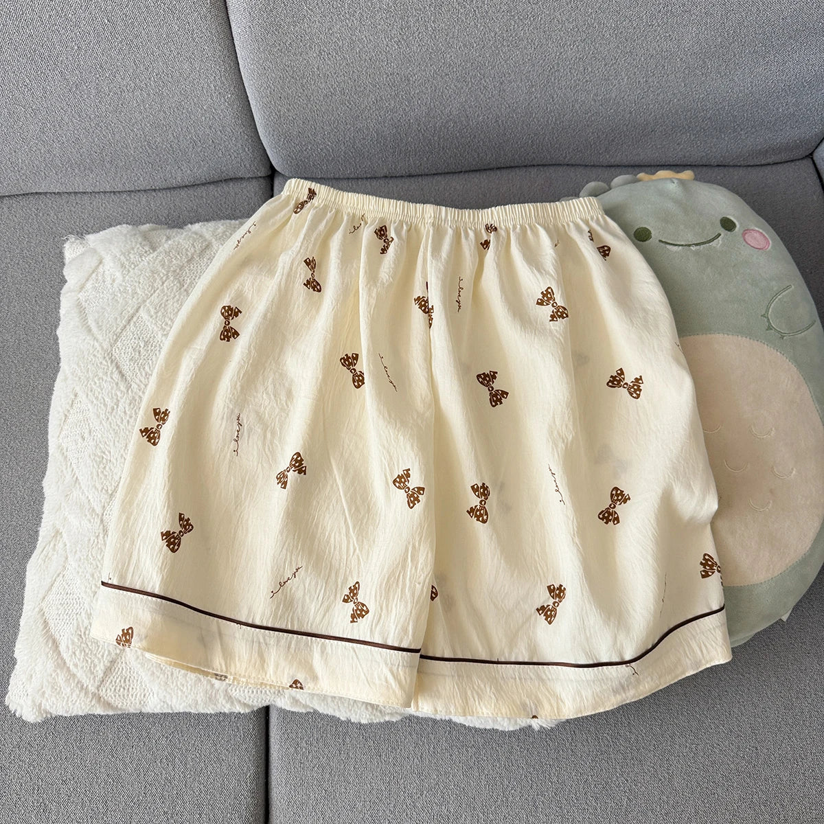 Women's Summer Pajamas, Thin Butterfly Pattern Short-Sleeved Shorts, Sweet and Cute, Can Be Worn Outside in Summer, Two-Piece Home Wear Set