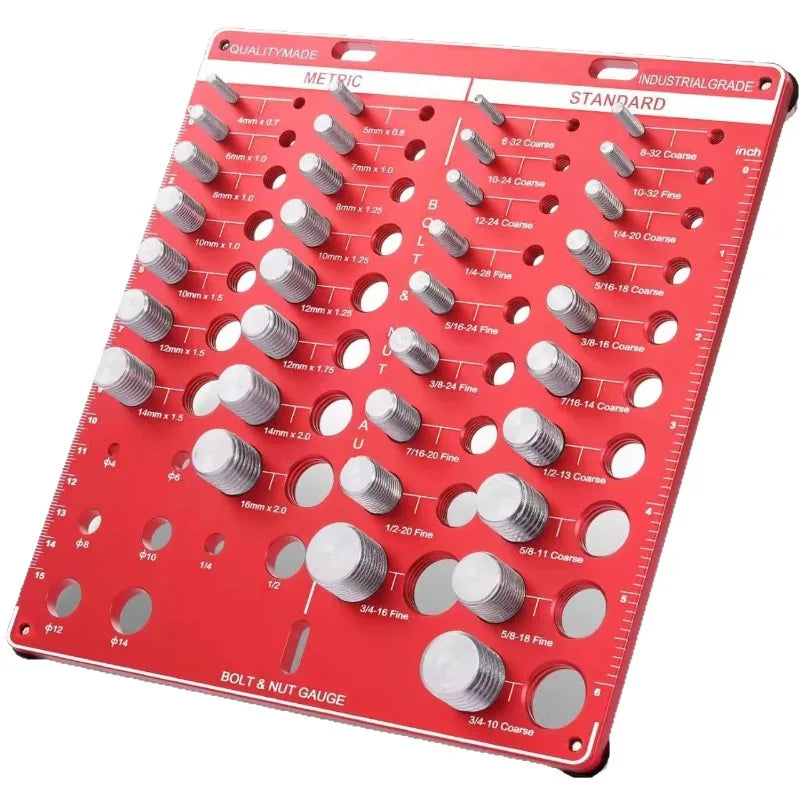 JUSTINLAU 1PC Aluminum Alloy Thread Gauge Screw Measuring Gauge Sub Gauge Screw Nut Bolt Thread Inspector Manual Measuring Tools