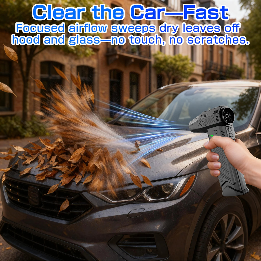 Car Vacuum Cleaner Violent Jet Fan Blower Turbo Fan Cleaning Blowing Tools Hair Dryer Family Electric Air Duster Auto Accessories Dust Collector Outdoors Portable 150000RPM