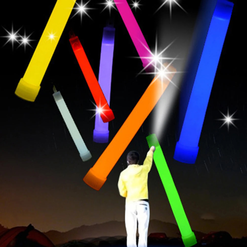 5pcs Concert Party Light Stick 6 Inch Outdoor Emergency Glow Sticks Waterproof with Hook Hiking Camping Equipment