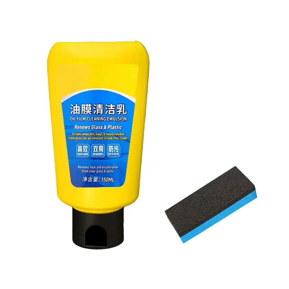 Glass Oil Film Remover Kit for Car, Oil Film Emulsion Glass Cleaner Quick Effect Coating Agent, Car Windshield Glass Cleaner