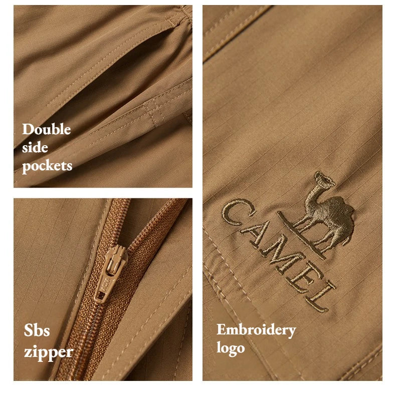 Golden Camel Men's Outdoor Hiking Pants 2026 Summer Sports Waterproof Straight Paratrooper Light Loose Mountaineering Pants