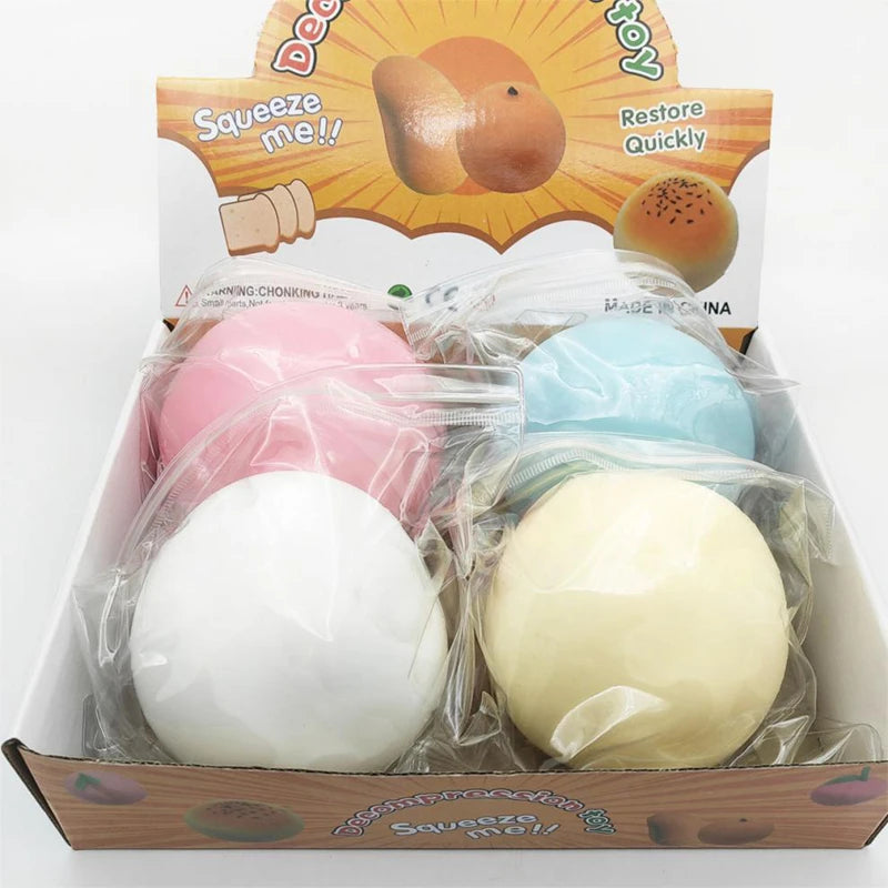 Stress Relief Squishy Ball, Soft Anti-Anxiety ADHD Sensory Fidget Toy, Durable Washable Squeeze Stress Ball for Adults Kids