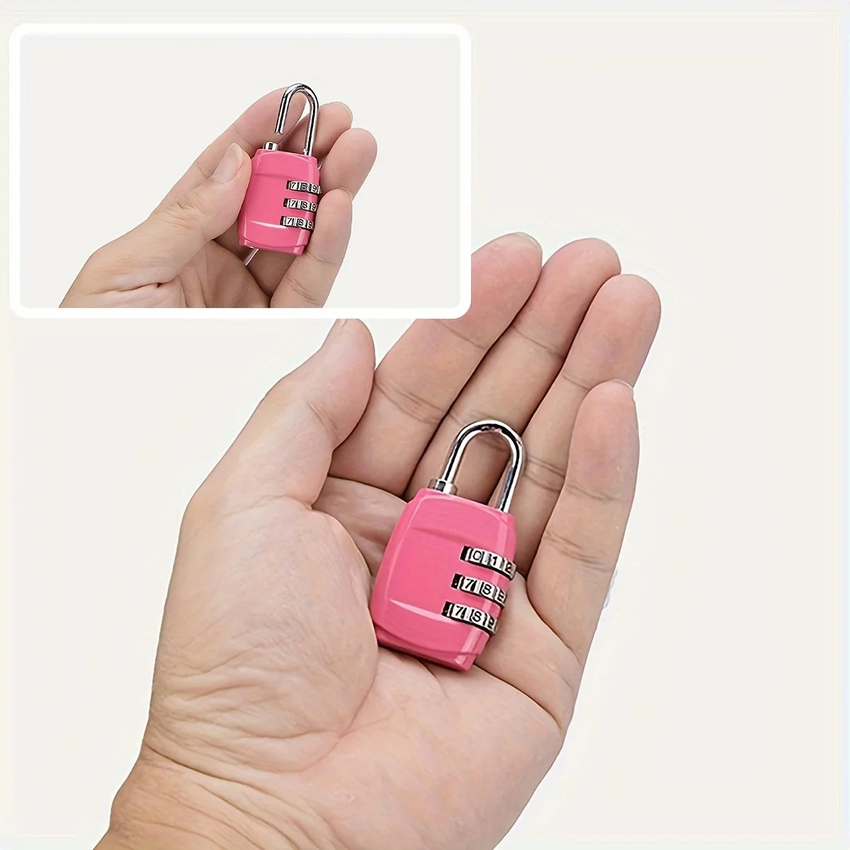 Mini Zinc Alloy 3-Digit Combination Padlock in Multi Colors, Security Password Lock for Luggage Suitcase Backpack Drawer Cabinet