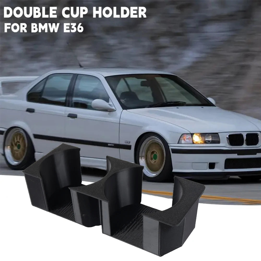 Car Cup Holder Vehicle Storage Box With Beverage Coffee Cup Holder  For BMW E36 Dual Cup Holder Automotive Storage Accessories