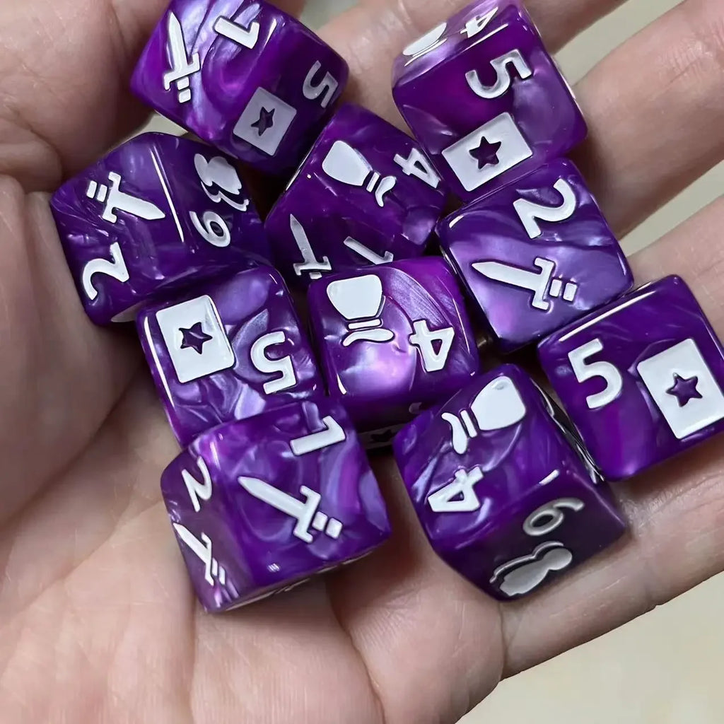 10 Pcs/Set 16mm Polyhedral Dice Set D6 for Dnd TRPG RPG Cthulhu COC Game of Thrones Dices Table Board Game Number Dice Kit