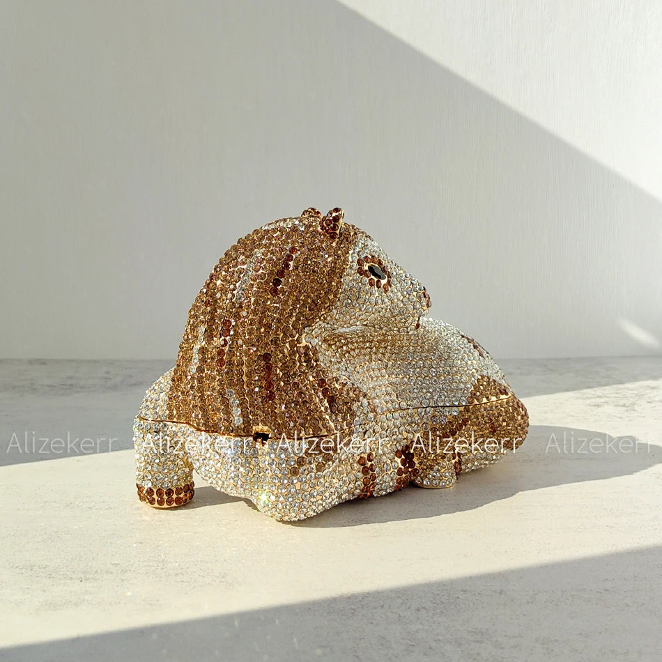 Alizekerr Horse Shaped Rhinestone Evening Bags New Boutique Gorgeous Classy Sparkling Diamond Clutch Purses Bridal Wedding Party